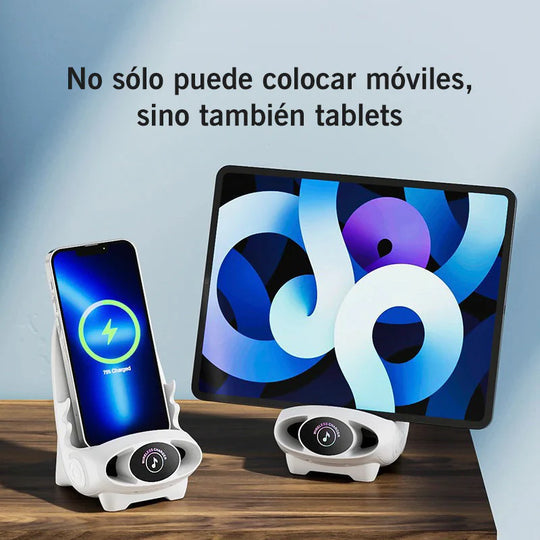 Cargador inalámbrico con soporte para celular - Para iPhone y Android💥HOY 50% DCTO