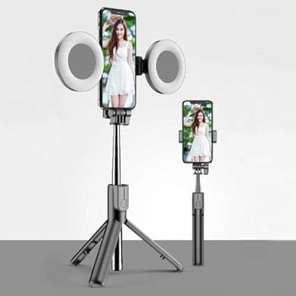 Tripode Influencer plegable con luz LED doble - Crea contenido de calidad💥HOY 50% DCTO