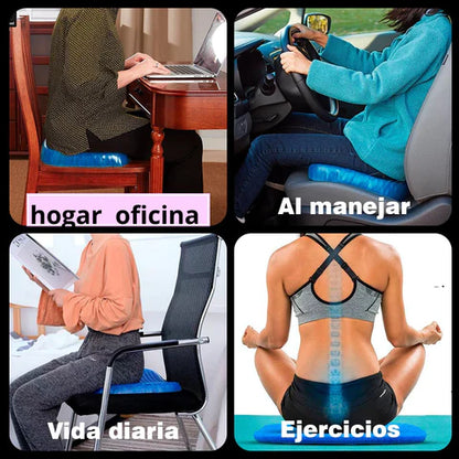 Cojín Ortopedico en Gel - Mide 37cm Largo x 31cm Ancho x 3cm Grosor🎁GRATIS funda lavable